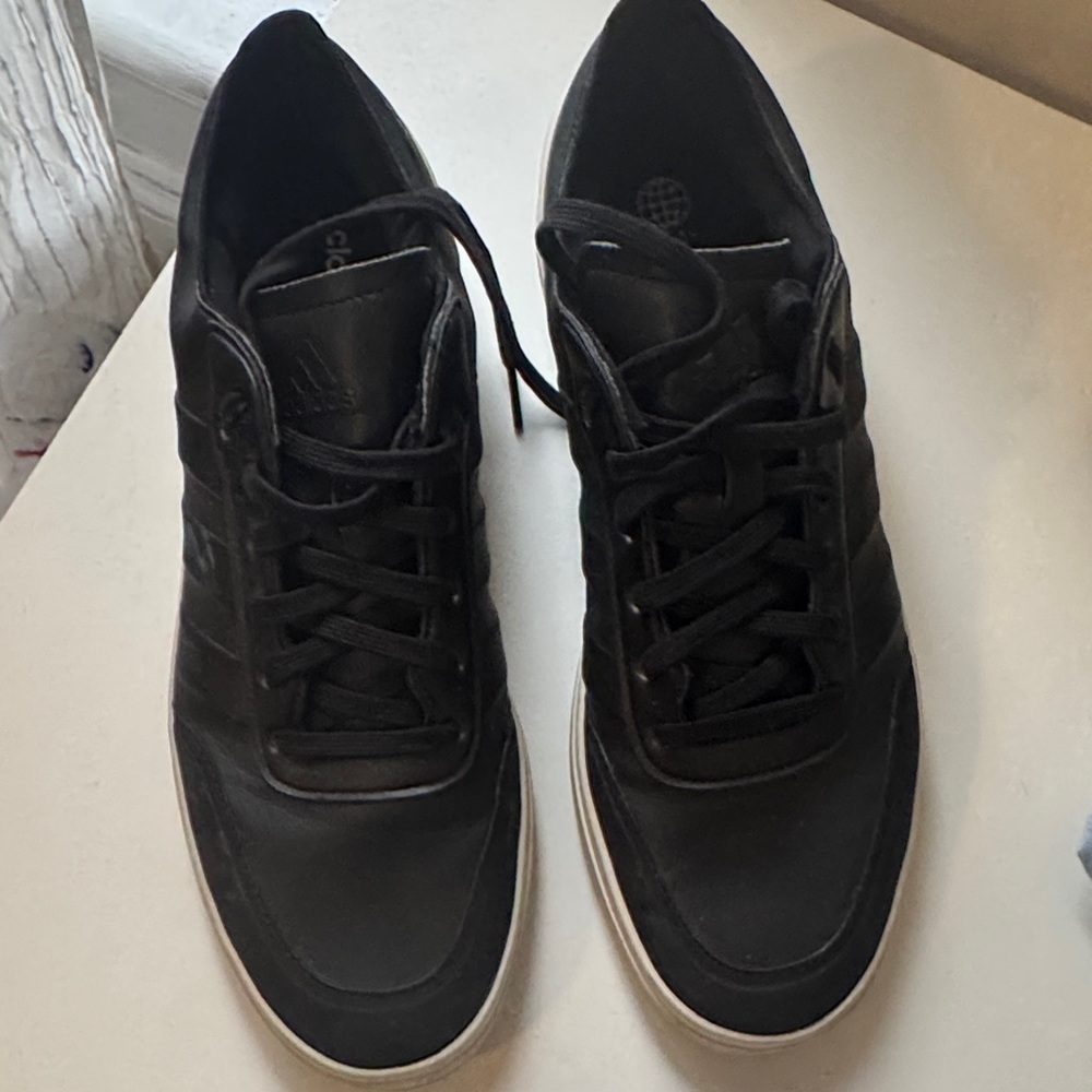 adidas Men's Black Low-Top Lace-Up Sneakers with White Trim
